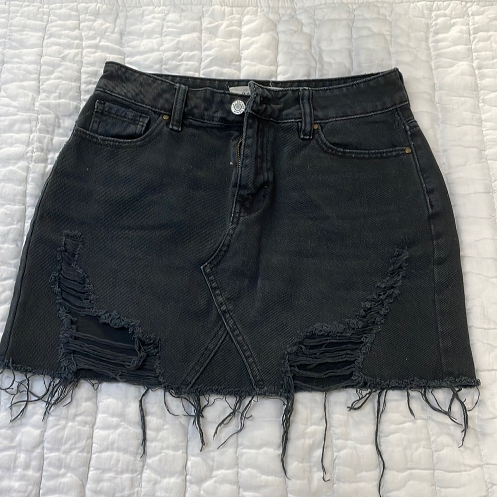 PacSun• black denim skirt